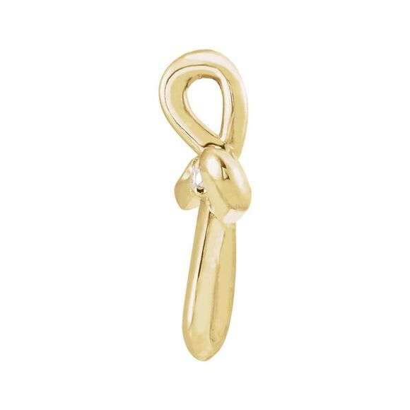 14K Yellow Gold 0.02 CT Diamond Infinity Loop Cross Pendant, 10 x 13mm